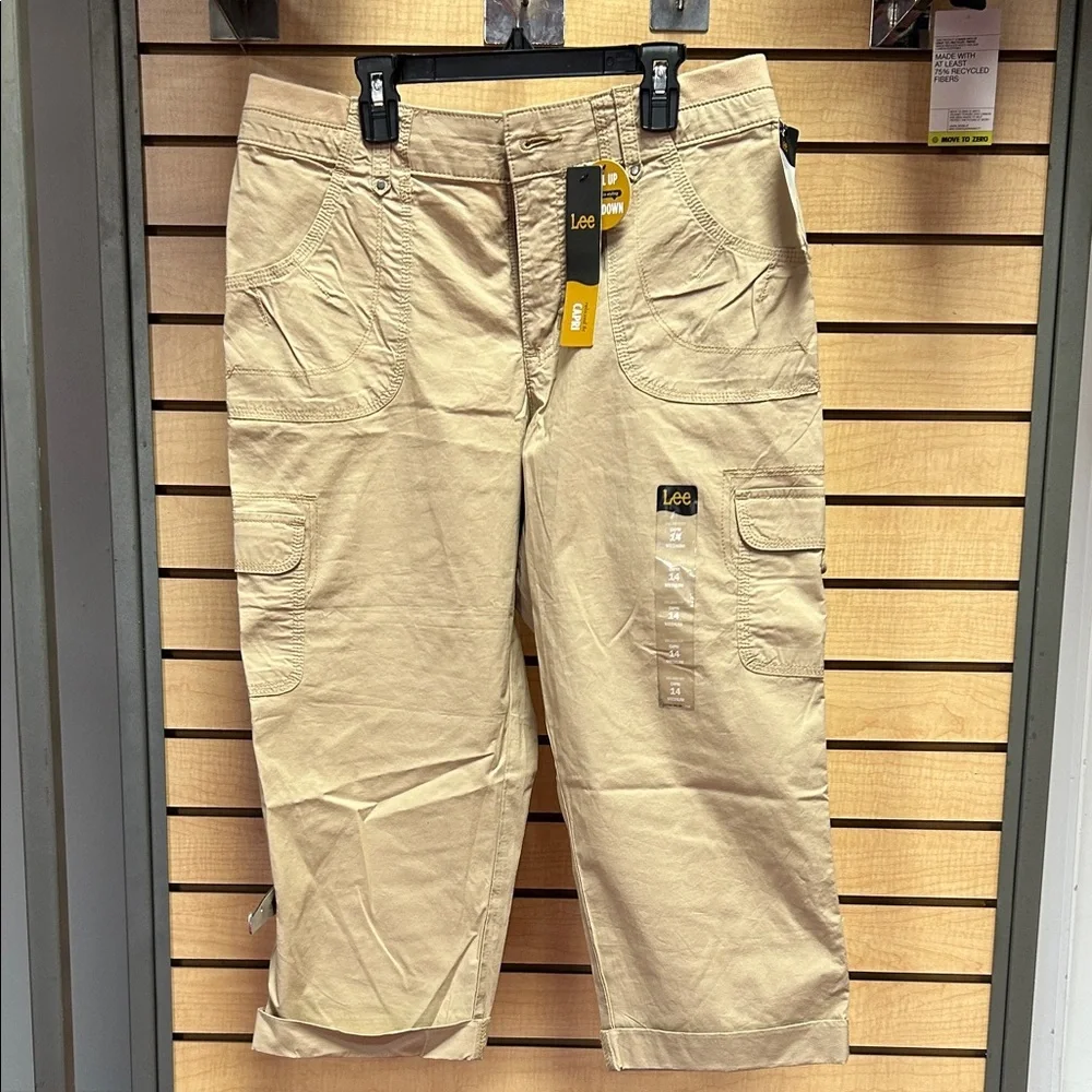 Lee Khaki Cargo Capris, 14M - Picture 1 of 3